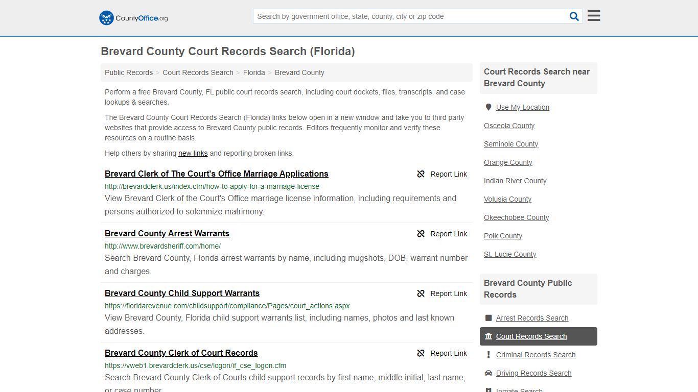Court Records Search - Brevard County, FL (Adoptions, Criminal, Child ...